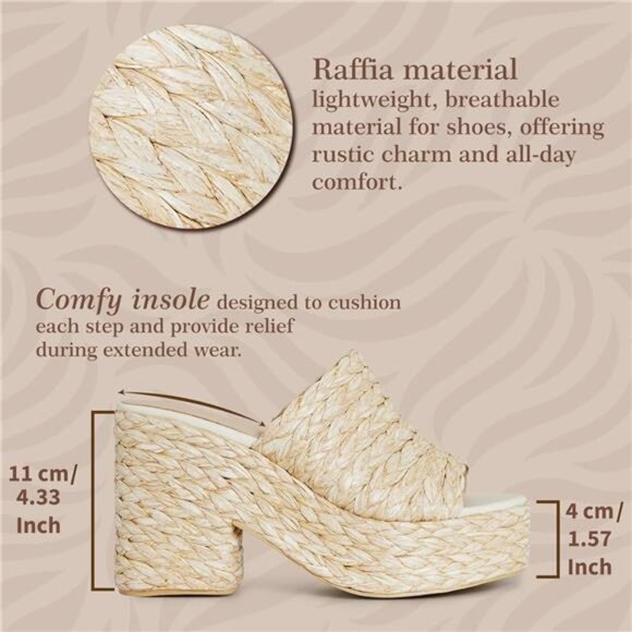 Platform Sandals Open Toe Chunky High Heel - Picture 6 of 7